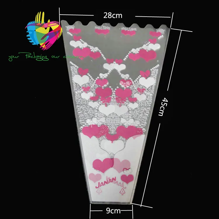 
Yiwu color imprineted color high transparence flower wrapping sleeve 