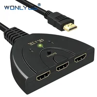 

HDMI Switch,3 Port 4K HDMI Switch 3x1 Switch Splitter with Pigtail Cable Supports Full HD 4K 1080P 3D Player