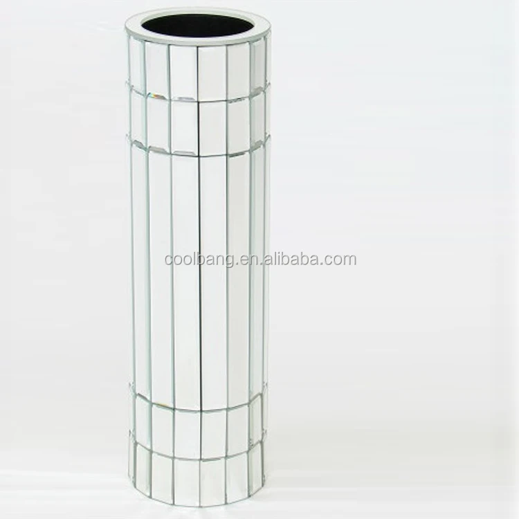 Modern Design Cheap Tall Floor Vases Cylinder Vases With Mirror Strips