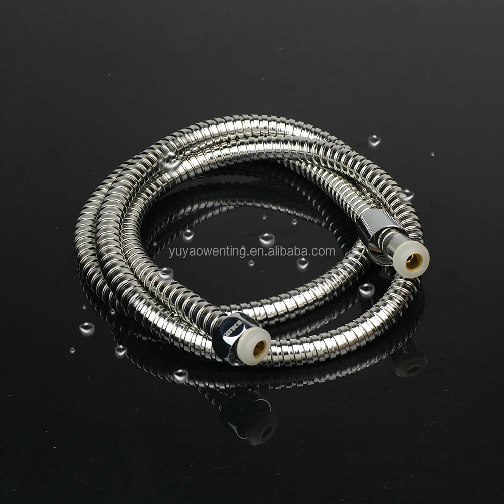 
1.5m/14mm plating Double buckle Shower head extension hose with brass ball nut 