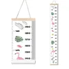 Kids Growth Chart Wood Frame Fabric Canvas Height Measurement Ruler from Baby to Adult for Child's Room Decoration