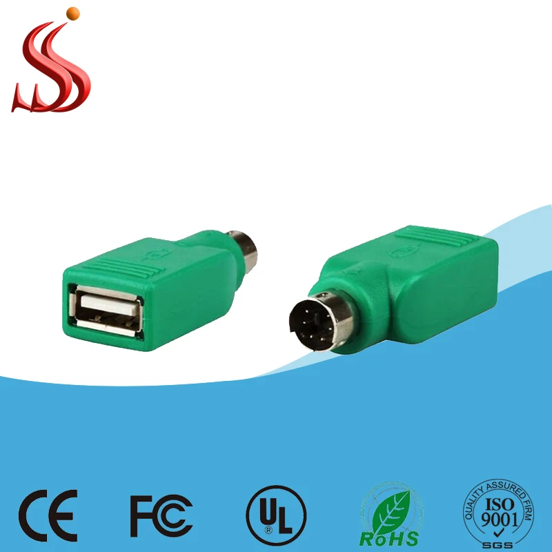 Conversor Adapter Adaptador USB Macho a PS2 Hembra Color Verde