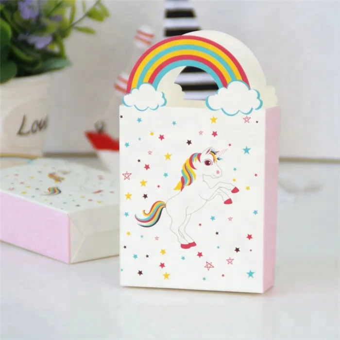 Unicorn Pattern Candy Bag Party Rainbow Paper Bags For Gifts Wedding Decor Baby Shower Birthday Gift Product On
