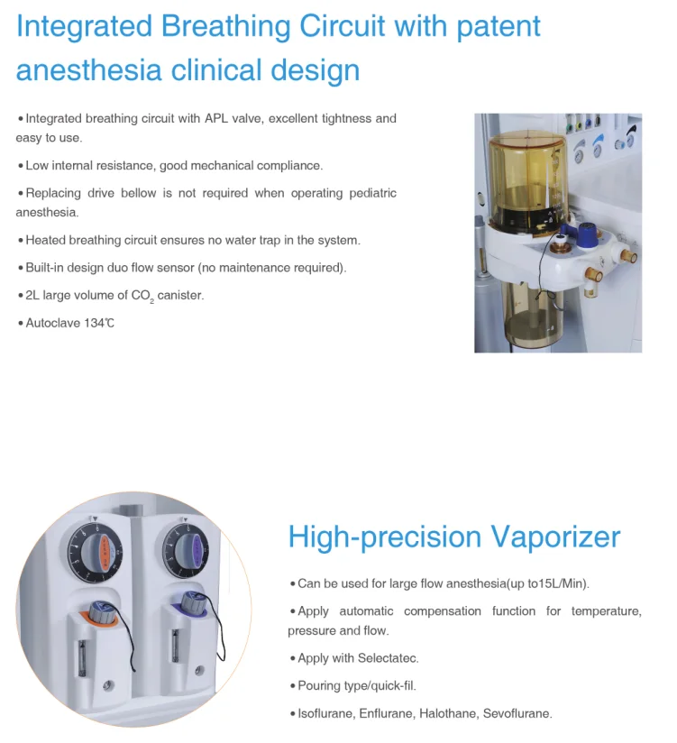 Best quality hospital equipment 15 inch LCD screen anaesthesia machine CWM-303