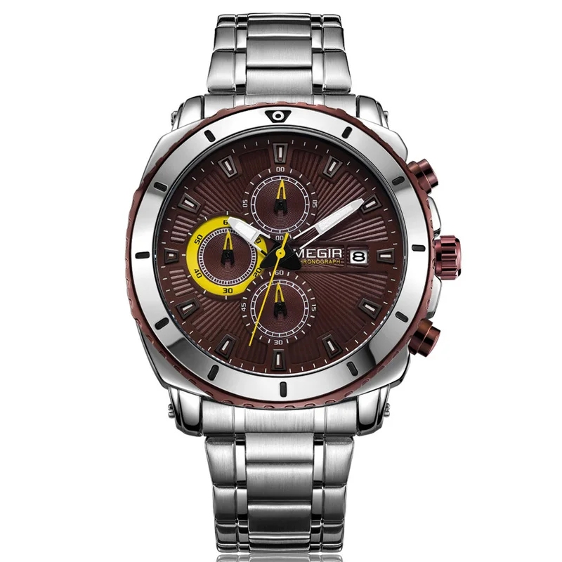 

WJ-7604 Megir Men Fashion High Quality Chronograph Japan movement Waterproof Watch, Multicolor
