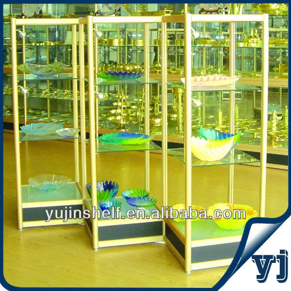 Chinese Floor Standing Adjustable Glass Shelves Mirror Backing Display Jewelry Buy