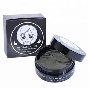 Private Label Black Bamboo Charcoal Cleansing Hydrating Hydrogel Eye Patch Black Crystal Collagen Gel Eye Mask