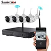 Manufacturer Price Home 4CH cctv wifi wireless security wireless cctv NVR camera system with night vision no need anyvideo cable