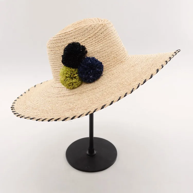 Custom Outdoor Short Crown Super Thin Straw Boater Hat For Sunshade