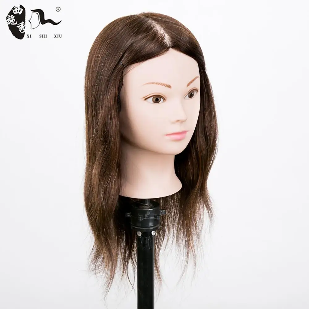 Cheap human hair training head for hairdressers