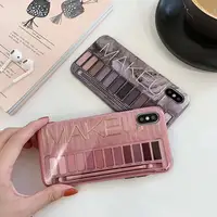 

Makeup Eyeshadow Palette Phone Case For iphone XS Max XR XS For iphone 6 6s 7 8 plus Glossy Soft Silicone Case Cover