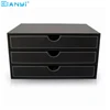 Convenient Two Drawers Multifunction Office Stationery Desktop Organizer Leather File Document Tray Organizer