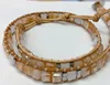 Popaular USA Designs Braided Leather Cord Hematite Beaded Wrap Around Bead Bracelet Adjustable
