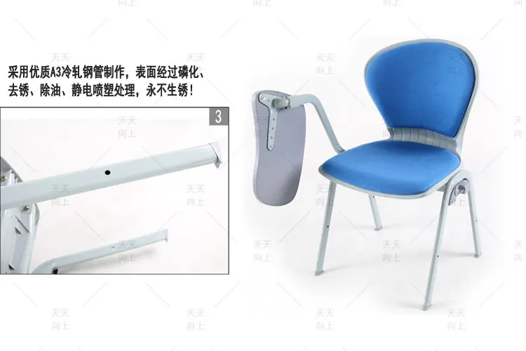 Plastic writing Tablet Chair Cloth-Padded Chair School Sketching Chair Ergonomic