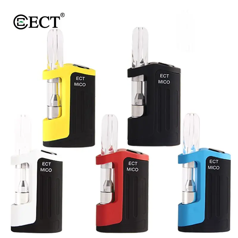 

350mAh Battery Rechargeable 0.5ml Tank Cartridges ECT Mico Kit 510 Thread Atomizer Cbd Oil Glass Pipe Vaporizer, Black;red;yellow;blue;white