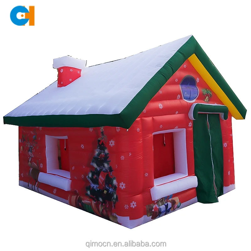 

Hot sale mall Decoration Inflatable Christmas House Oxford cloth inflatable Christmas snow house