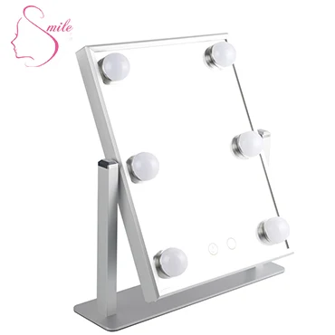Magnifying bathroom smart mirror with LED light