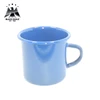 Blue color cast iron enamel mug for camping outside