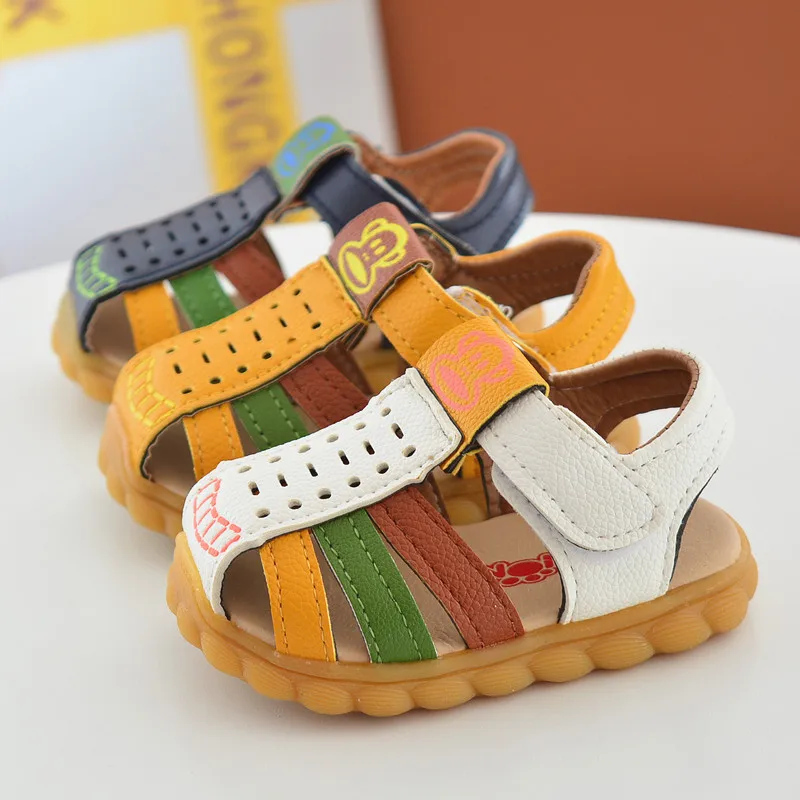 

New arrival child sandal kids sandals shoe child, White/orange/blue
