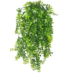 Image of Artificial Wall Hanging Vine Plants Plastic Plant Green Decor Artificial Hanging Plants for Decor