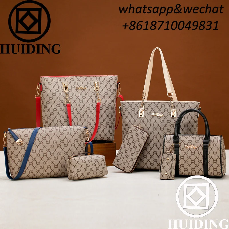 

2017 6pcs set bag fashion handbag set bag with wallet key holder for ladies