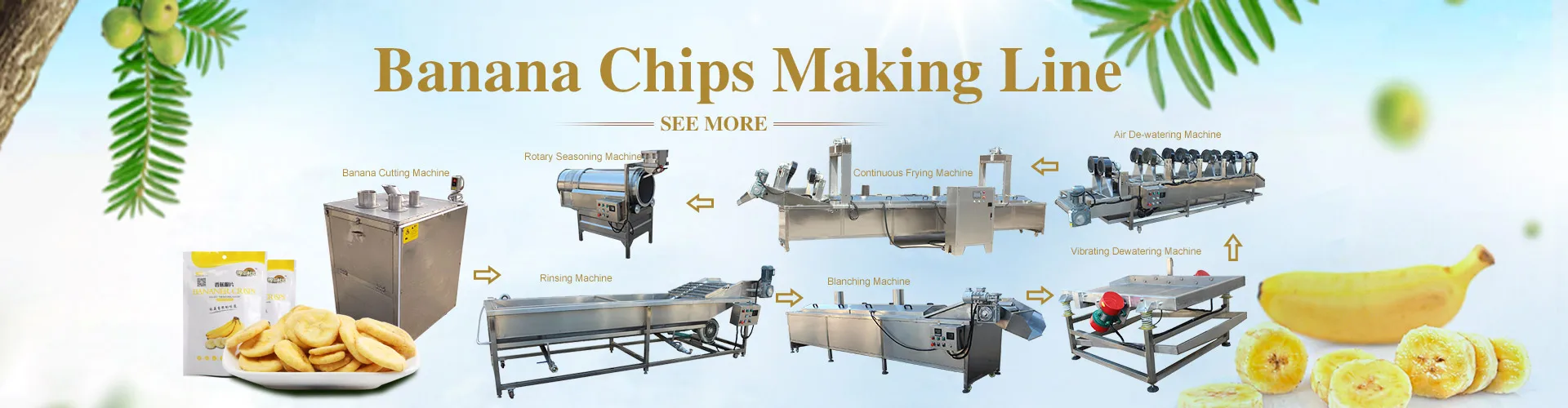 Small Scale Automatic Yam Slices Making Fruit Plantain Banana Crisps Processing Machine Potato Chips Production Line