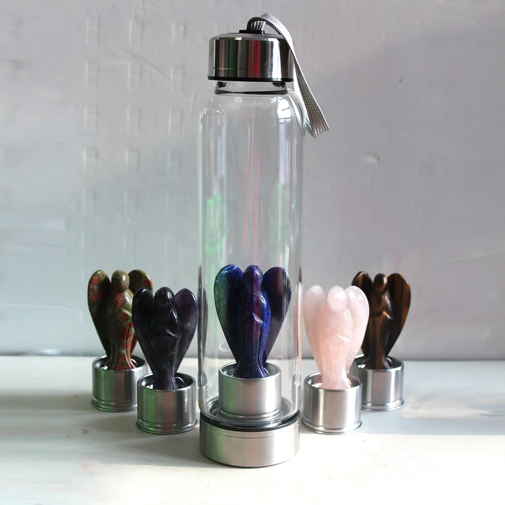 

Infused 3 inch angel quartz crystal Water Bottle