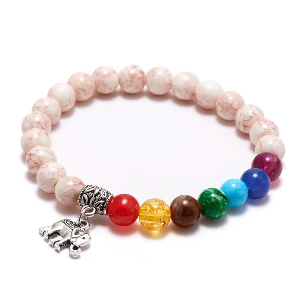 

New Charm Men Buddha Prayer 7 Chakra Lava Healing Balance Beads Yoga Bracelet For Women Jewelry