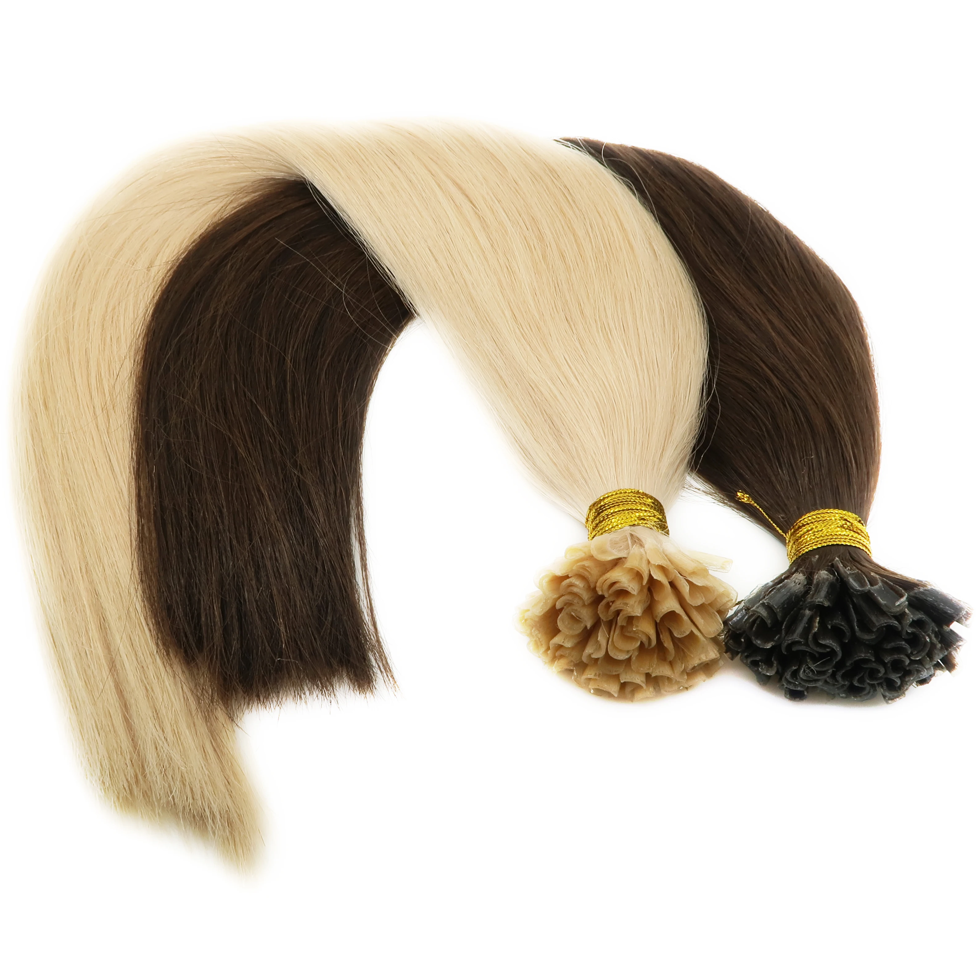 

Zhongfa Chinese human hair silky straight wave Italy glue hair extension