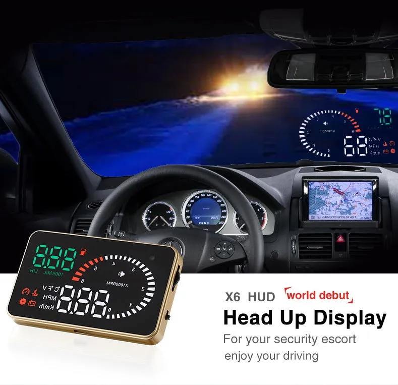 X6 3 Quot OBD2 HUD Head Up Display OBD2 Vehicle Speedometer Over Speed Alarm