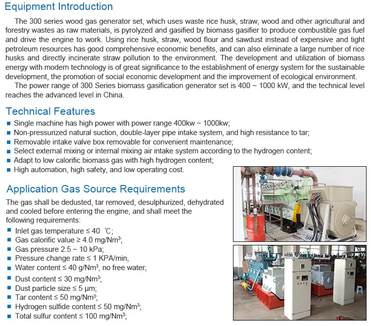 300 Series 800kw Low Speed Wood Gas Generator Set Buy Wood Gas