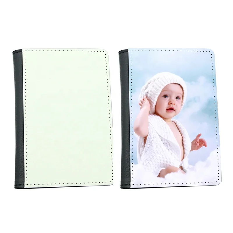 

High Quality OEM Customize Passport Cases Sublimation Printable PU Leather Passport Holder, White/black