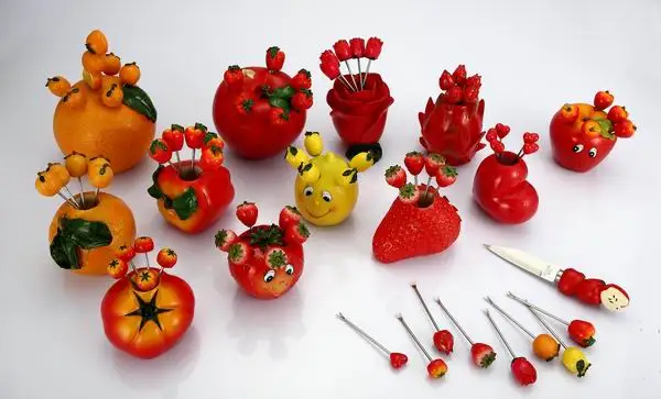 Good looking resin fruit and fruit pantsuit