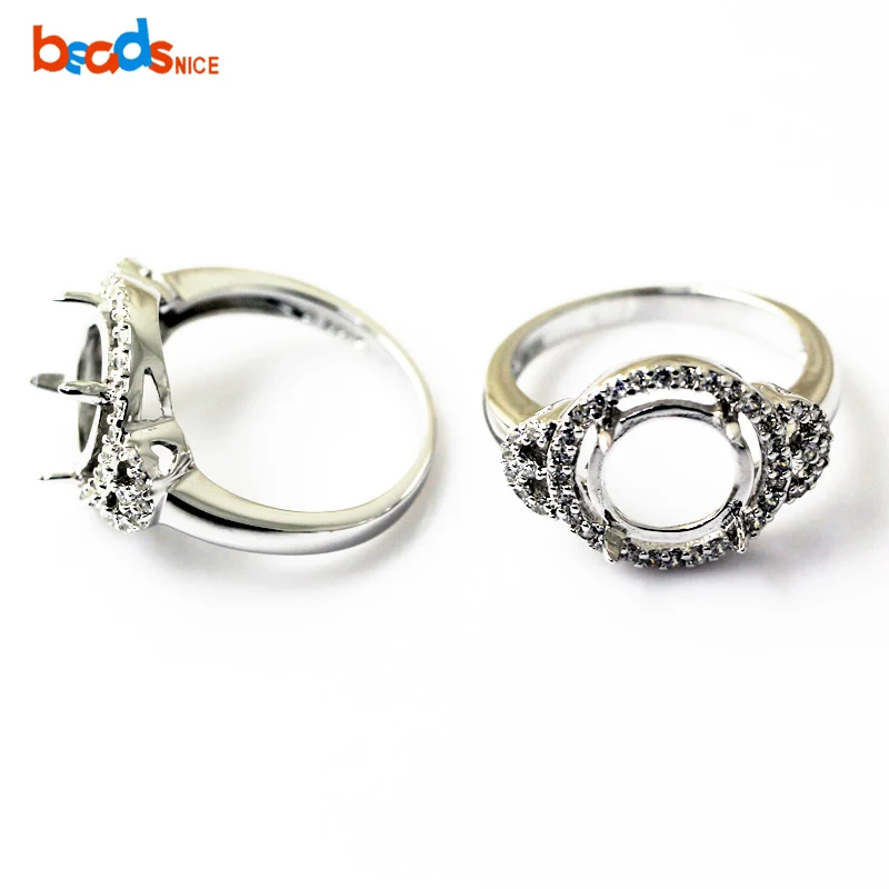 

Beadsnice silver jewelry engagement ring setting round high quality 27338 28977