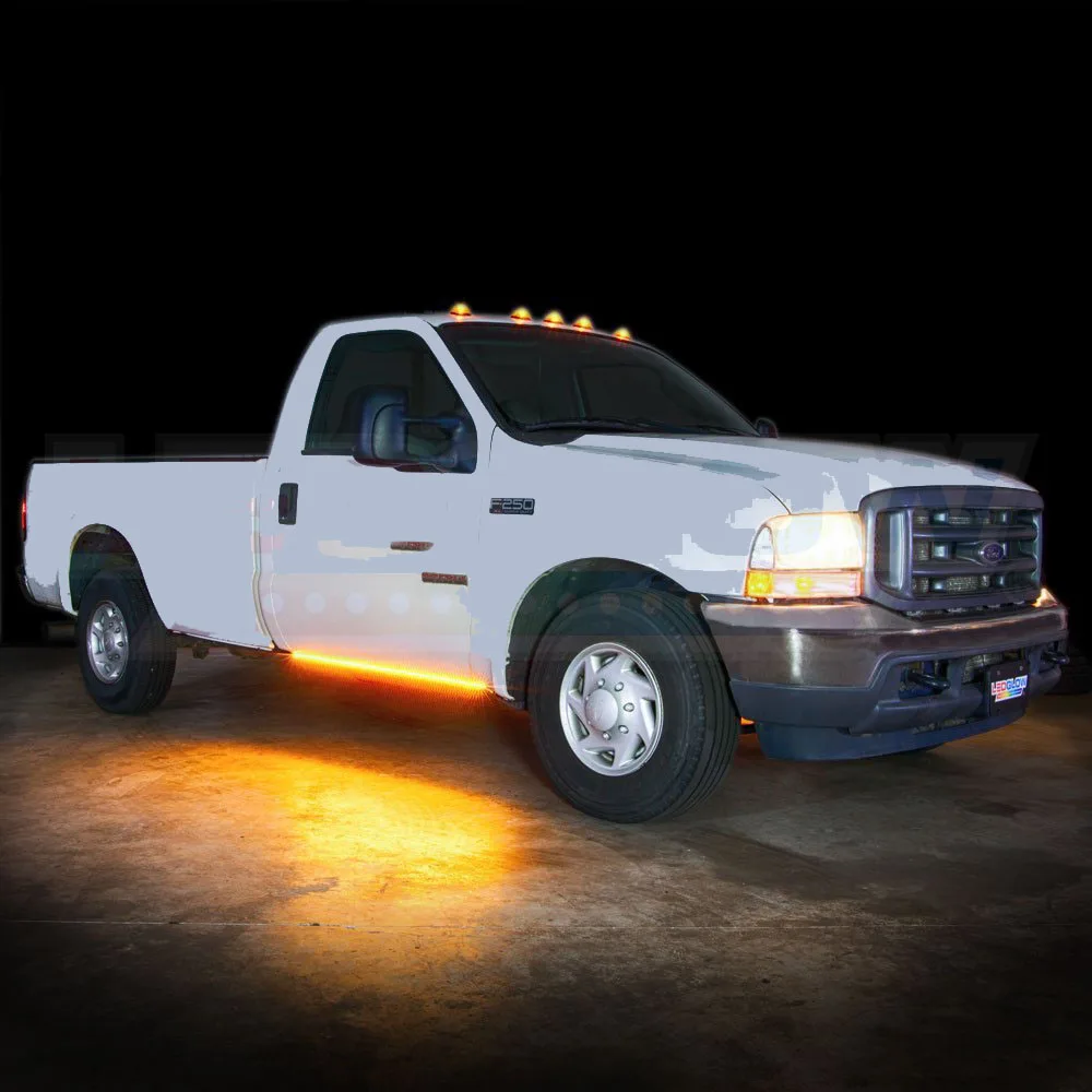 Truck Lights Running Board LED Bar Kit - Amber/White - Turn Signals & Courtesy