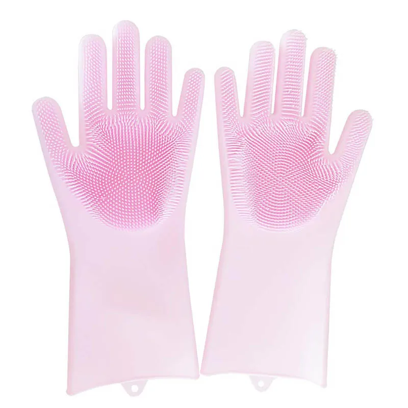 

260 g /Pair Reusable Silicone Dish Sponge Scrubber Gloves Cleaning Glove Plato de silicona esponja depurador Kitchen Tool, Any color is ok