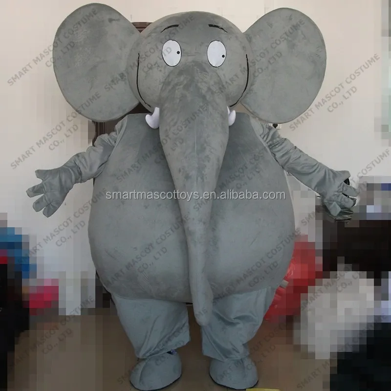 

100% in kind shooting grey elephant mascot costume with clear visual adult unisex giant grey elephant mascot costume, Red/blue/golden/white/yellow/purpel/pink