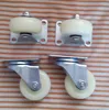 igh quality 75mm ,100mm white nylon tablet universal brake caster and PU wheels