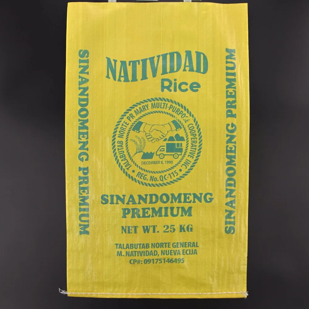 Pp Woven Rice Packaging 25kg Rice Bags Sacks For Sinandomeng Rice