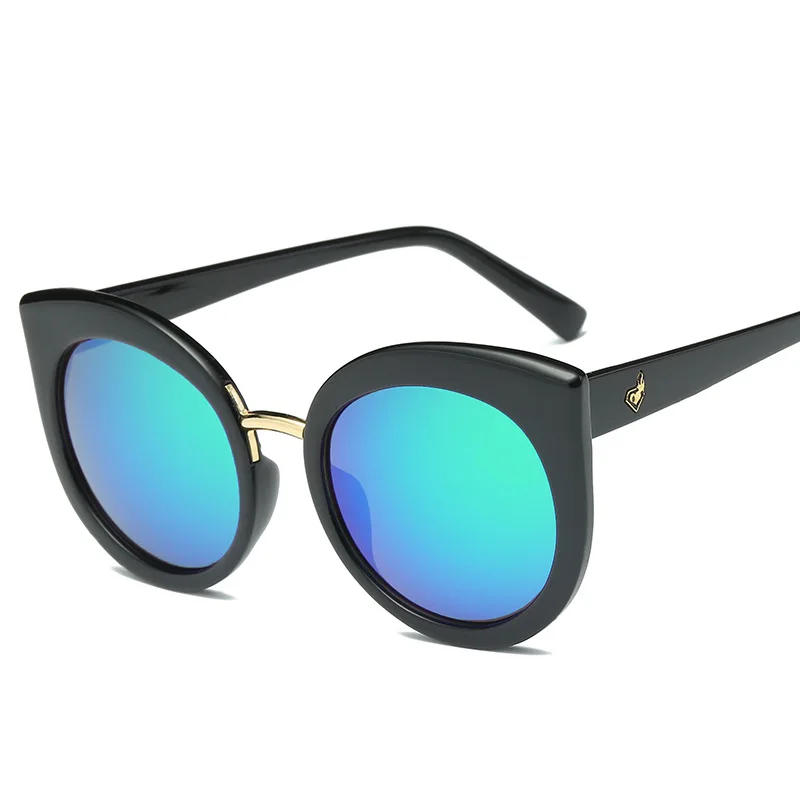 

2019 Round Cat Eye Sunglasses Women Oversized Sun Glasses Vintage Mirror Eyewear Sunglasses (SK318), As picture