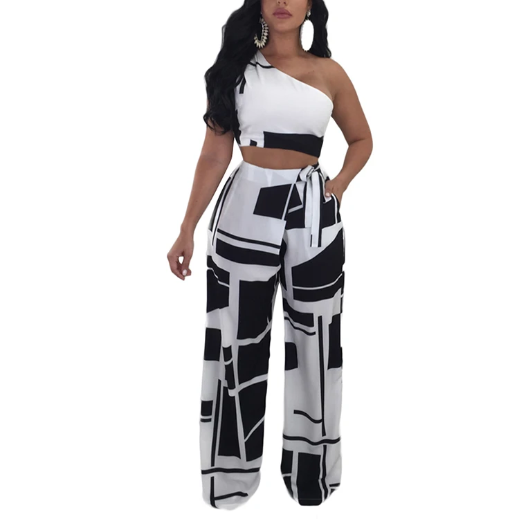 

Summer Latest Design Off-The-Shoulder Strap Rectangle Woman Jumpsuit, As shown jumpsuit women