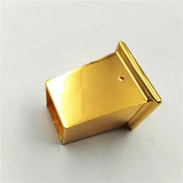 Square gold ferrules furniture leg tips decorative metal brass end caps TLS-64