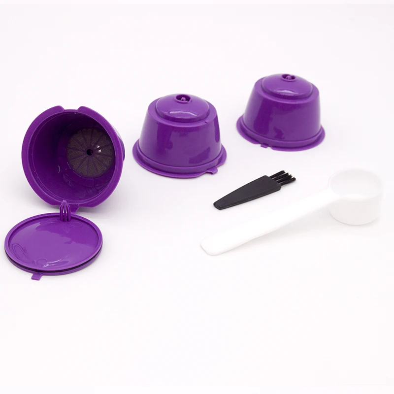 

3 Pack Purple Refillable Coffee Capsules Refilling More Than 100 Times Reusable Coffee Pods for Nescafe Dolce Gusto Brewers