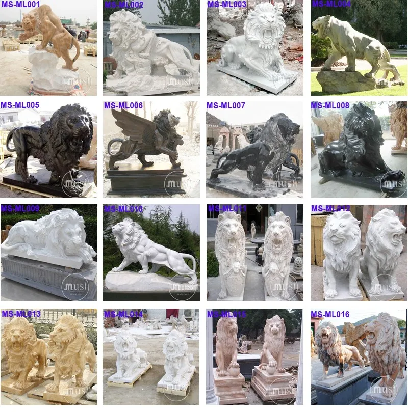 Antique Life Size Marble Lion Statue.jpg