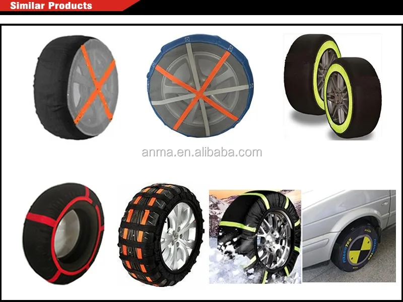 polyester fabric snow chain anti slip car tire snow sock