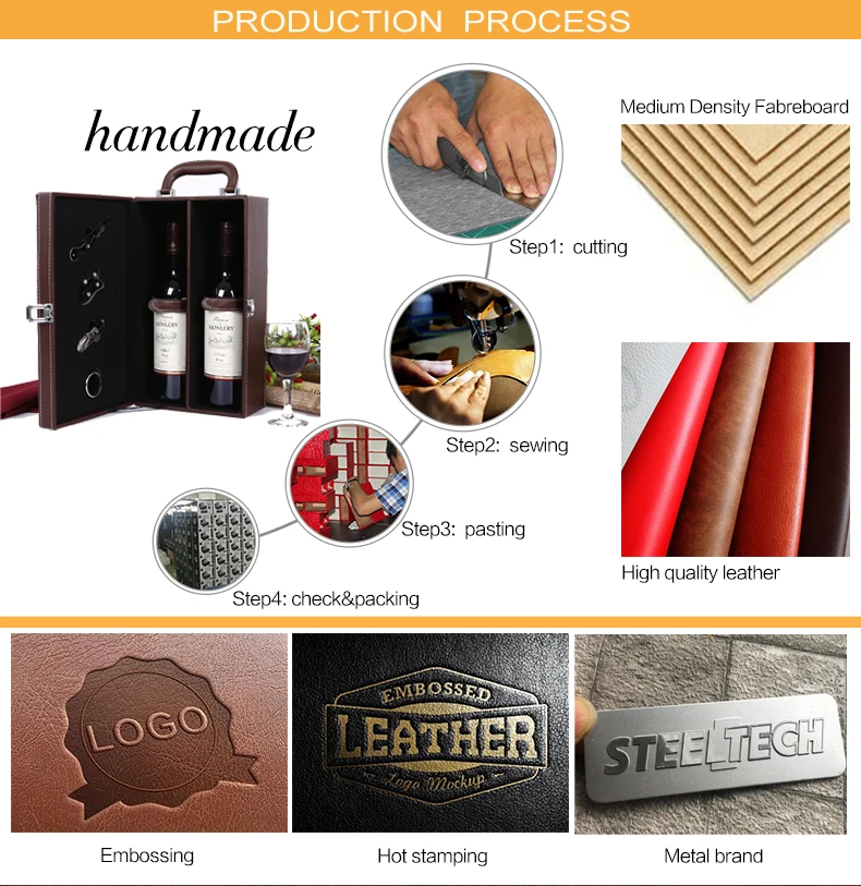 Single bottle PU leather Party Wine tote Travel Wine Case