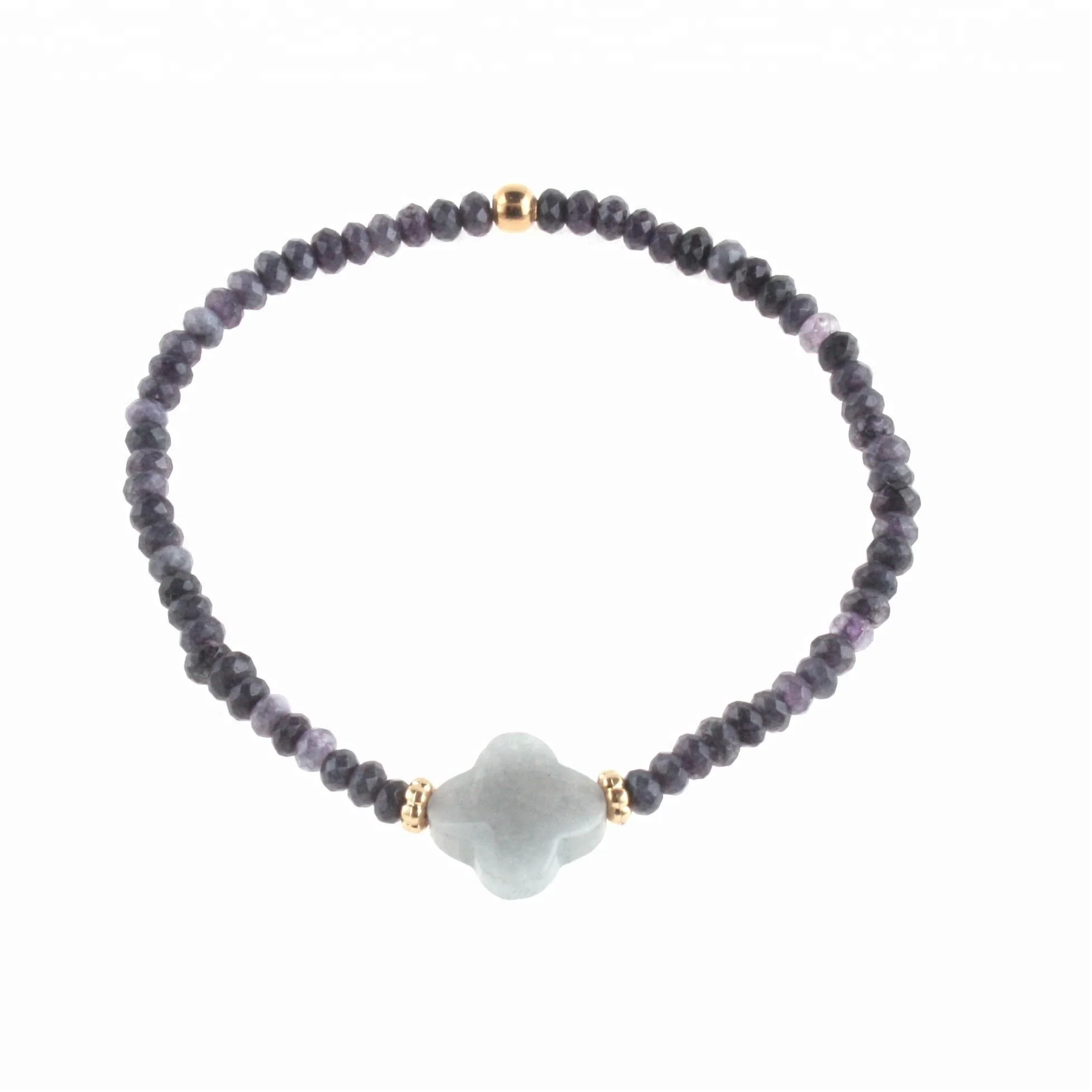 

NeeFu WoFu Women's popular crystal woven elastic fashion jewelry bracelet natural stone plum accessories