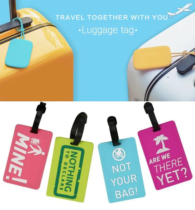 批发可爱卡通风格有趣的行李标签定制旅行软行李标签