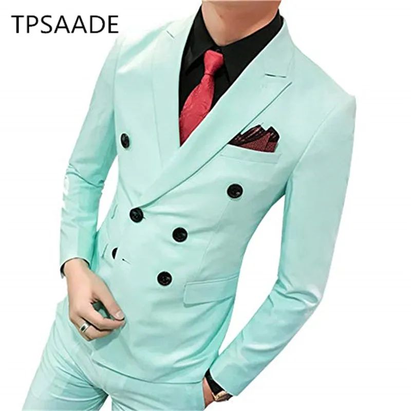 

Mint Green Slim Fit Party Wedding Grooms Ternos Mens Suits WPY030, White linen as picture