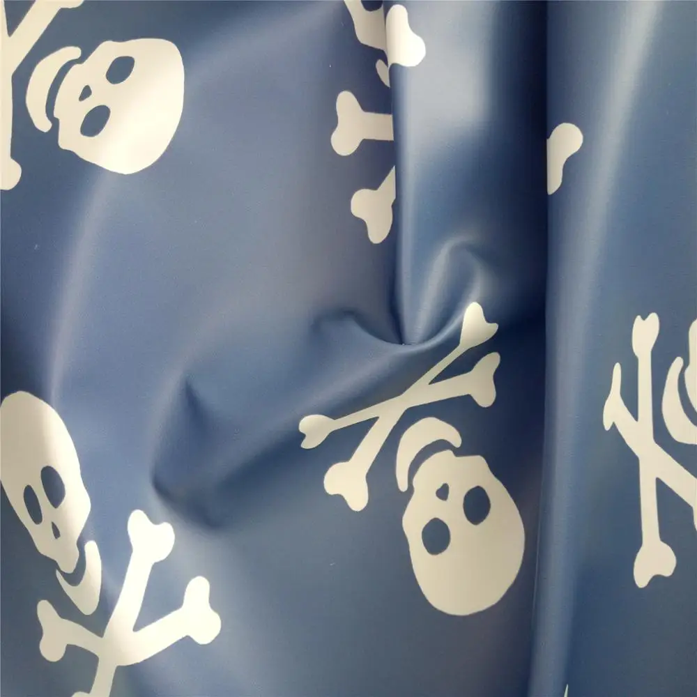 
New Skullcandy design blue color 100%Polyester Tear Resistant and waterproof Release Paper woven fabric 